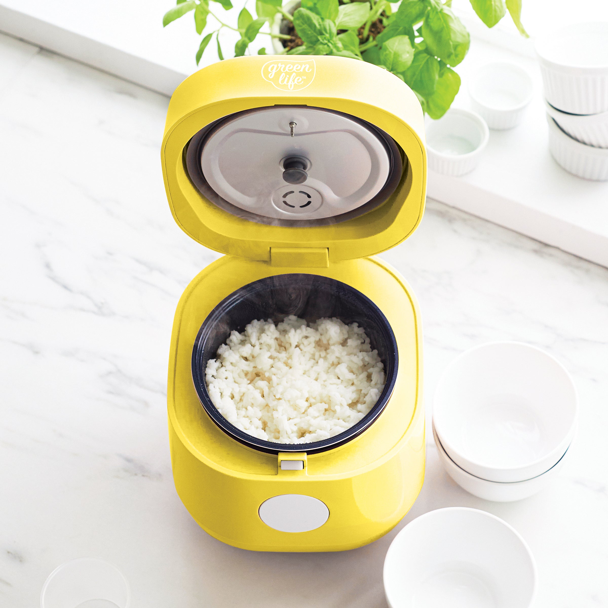 GreenLife Go Grains Electric Rice Cooker, Yellow