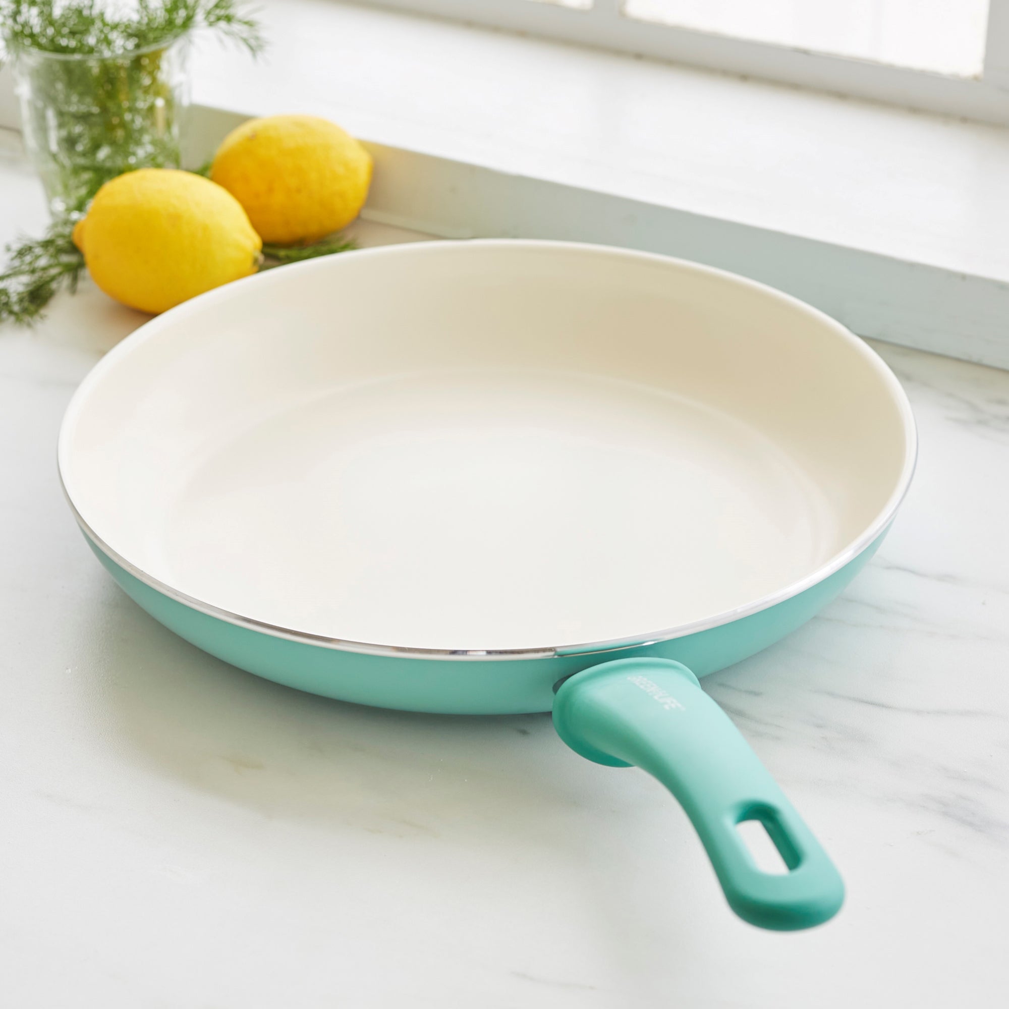 GreenLife Soft Grip 12 Ceramic Non-Stick Open Frypan, Turquoise -  CW000524-002
