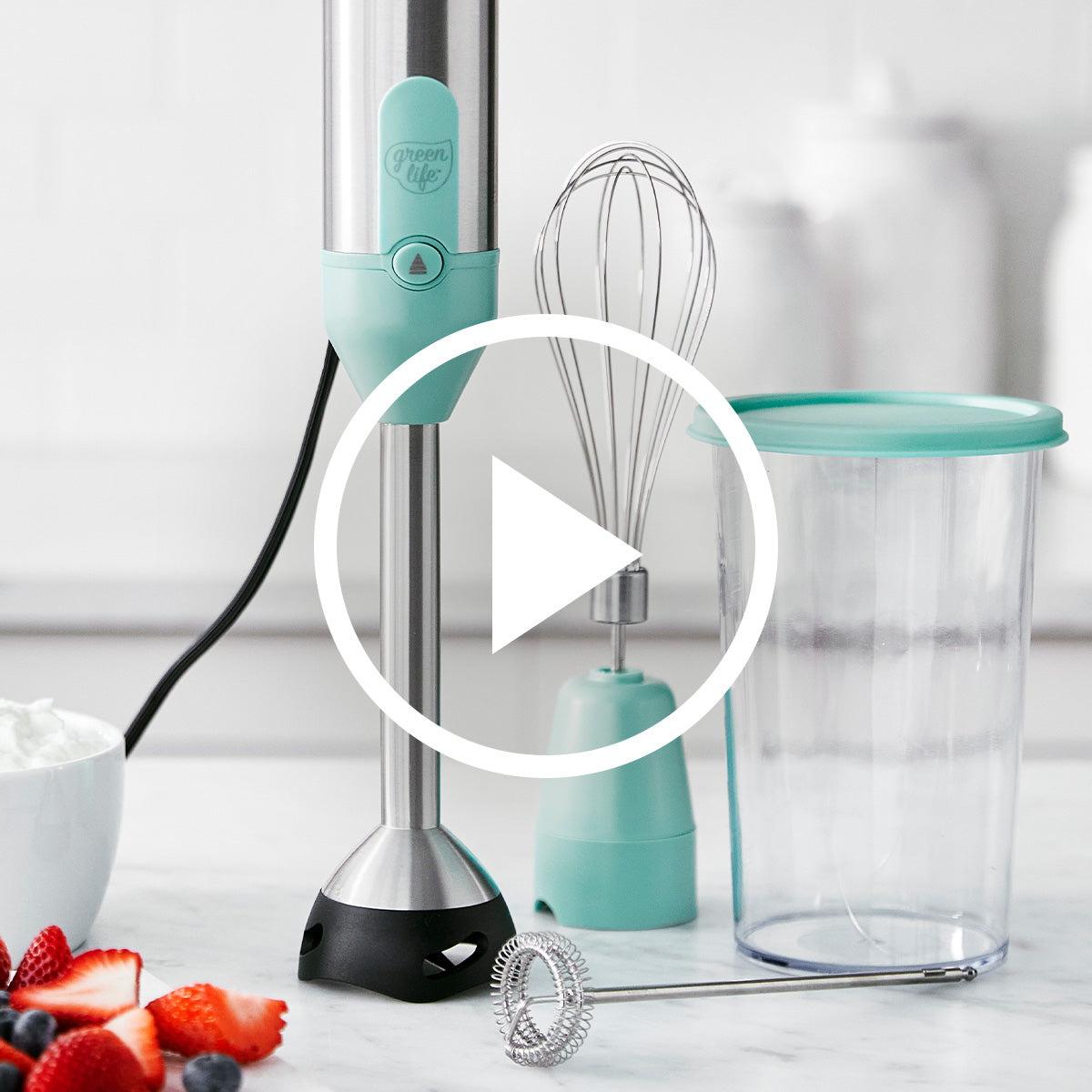 GreenLife Variable Speed Hand Blender ,Turquoise